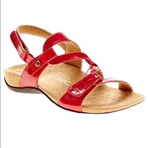 Womens VIONIC Paros Red Back Strap Sandals / Size 8